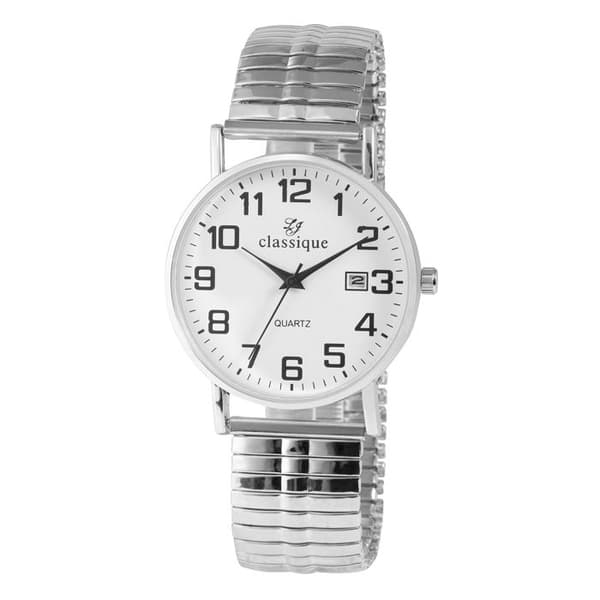 Herrklocka - KLASSISK - Klassisk - 37 mm - Rostfritt stål - Kvarts Silver