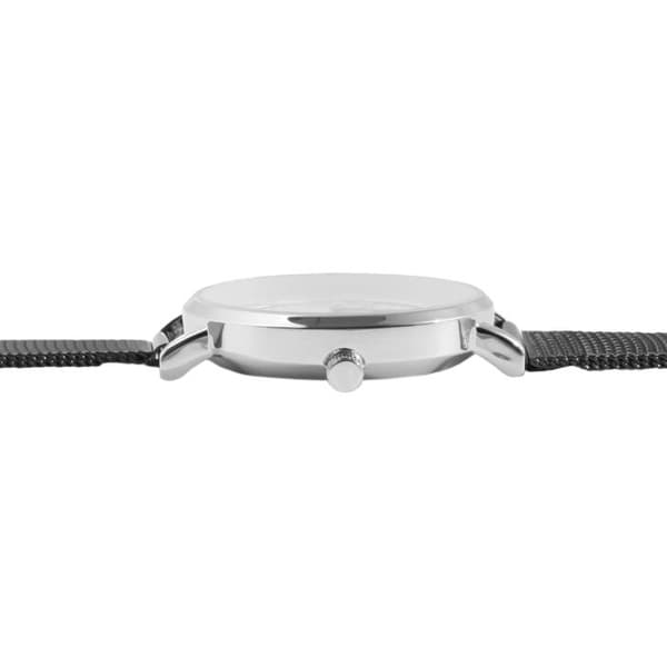 Dameur - EXCELLANC - EX0548 - Kasse 30 mm - Mesh stålrem - Sort urskive Silver