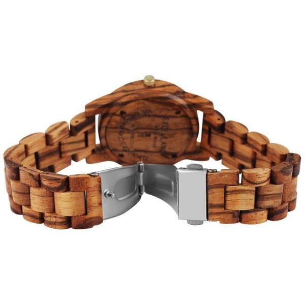 Klocka - EXCELLANC - Excellanc - Zebraträ - 38 mm - Kvartsrörelse brun