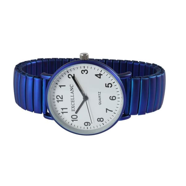 Ur - EXCELLANC - Excellanc Kvinde Blå Metal Slank - Kasse 36 mm - Blå elastisk rem - Quartz PC21 Blå