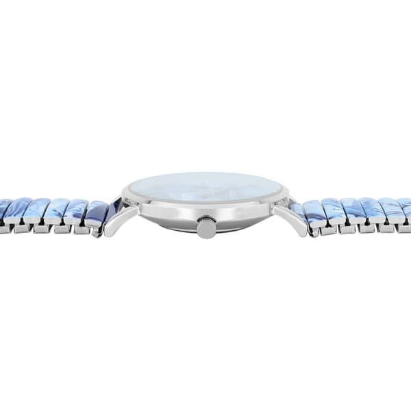Klocka - EXCELLANC - PC21 - Kapsel 36 mm - Blå urtavla - Utsträckbar bicolor stålarmband Silver