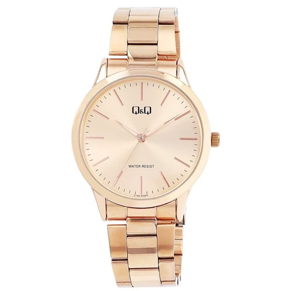 Kello - Q&Q - C10A-025PY - Roseekulta - Kotelo 40 mm - Ranneke teräs 20 mm rosa guld