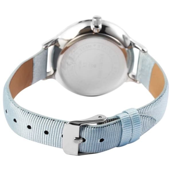 Armbåndsur - EXCELLANC - EX0203 - Kasse 36 mm sølv - Blå tekstilrem 14 mm - Quartz PC21 Silver