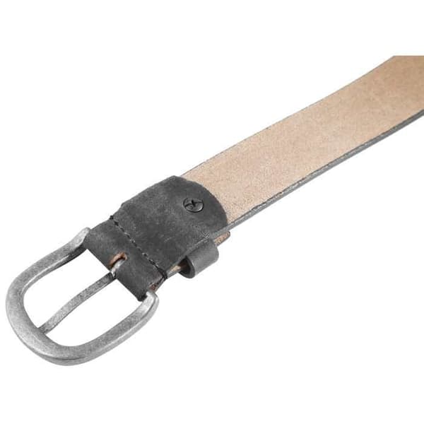 Bälte - LEONARDO VERRELLI - LV0139 - Äkta läder - Mörkgrå - Bredd 3,4 cm Grå 115 cm