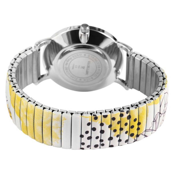 Klocka - EXCELLANC - Bicolor modell gul/vit - 36 mm - Elastisk rostfritt stål - Quartz Japan PC21 Gul