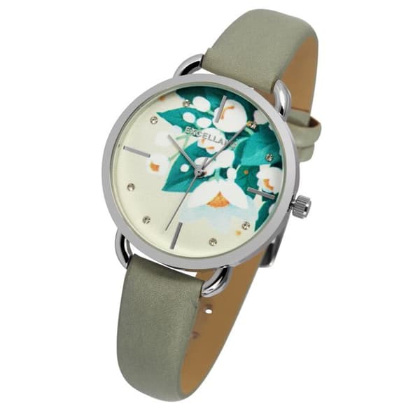 Dameur - EXCELLANC - Excellanc - Kasse 30 mm - Grøn imiteret læderrem - Quartz bevægelse PC21 Grön