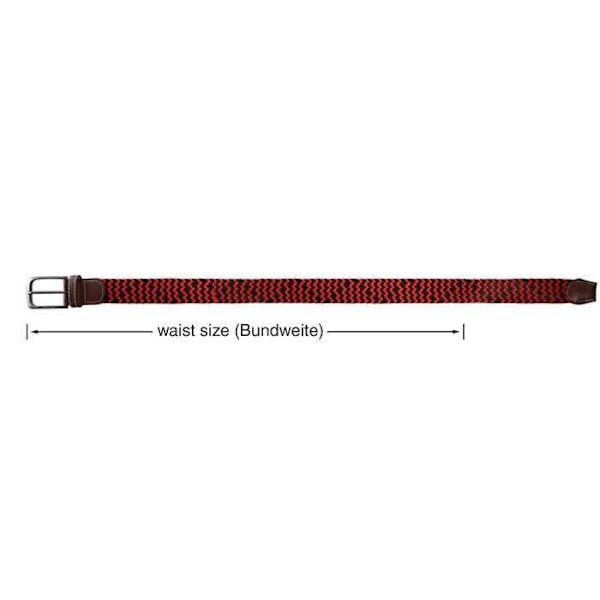Bälte - XL - Polyester - Röd/multifärgad - Bredd 3,2 cm Röd//Svart//Brun 120 cm
