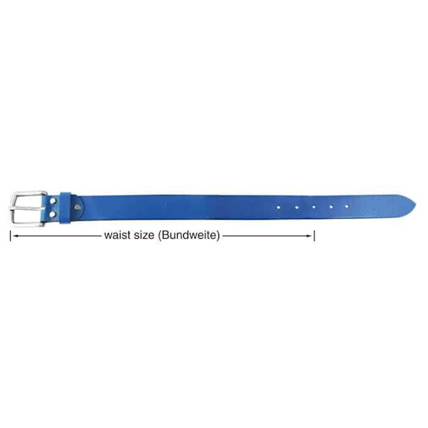 Bälte - LEONARDO VERRELLI - Stor Chic M - Äkta läder - Blå - Bredd 3,8 cm Blå 100 cm