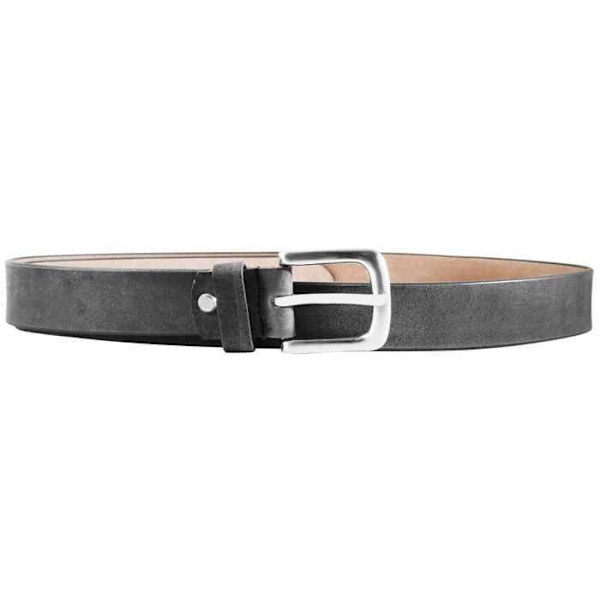 Bälte - LEONARDO VERRELLI - LV0138 - Äkta läder - Grå - Längd 80 cm Grå 80 cm