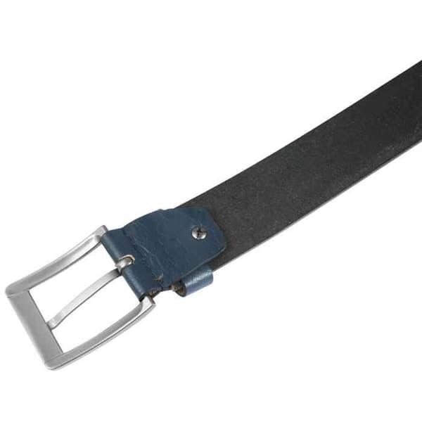 Bälte - LEONARDO VERRELLI - XXL 130 cm - Äkta läder - Blå - Bredd 3,9 cm Blå 140 cm