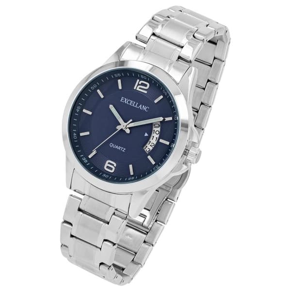 Klocka - EXCELLANC - Excellanc Man - 40 mm - Blå urtavla - Silverfärgad metallarmband Silver