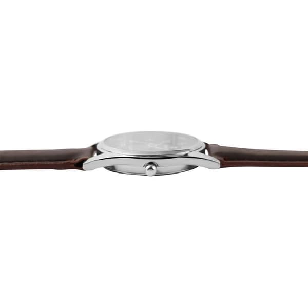 Ur - KLASSISK - Klassisk - Kasse 33 mm - Sort urskive - 18 mm imiteret læderrem Silver
