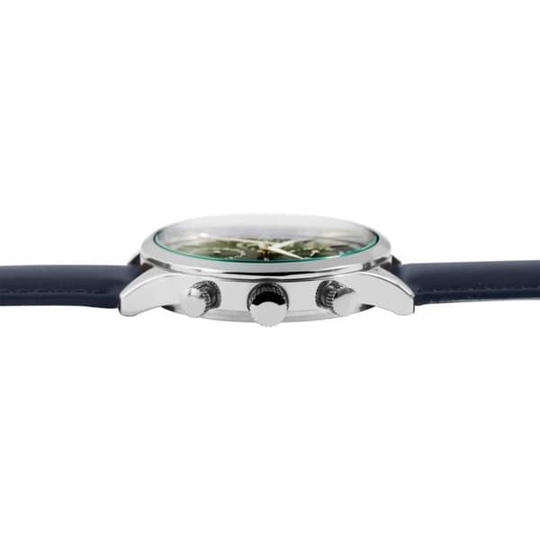 Ur - Menzie - Blå urskive - Blå læderrem - 42 mm kasse Blå