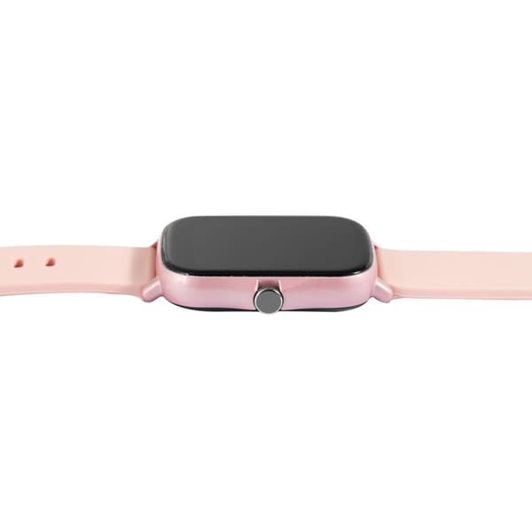 Smartklocka - TIMETECH - Rektangulär 36 mm - Rosa silikonarmband - Digital visning - Stänkskyddad Ros