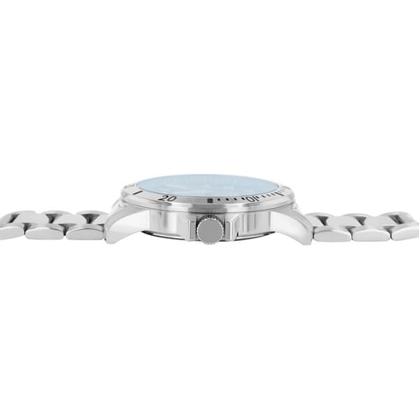 Ur - Roman - Rustfrit stål 43 mm - Blå urskive - Vandtæt 10 ATM Silver