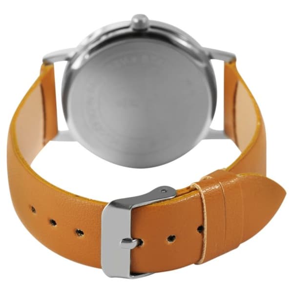 Armbåndsur - EXCELLANC - Klassisk - Brun kunstlæderrem - Blå urskive - Quartz PC21 brun