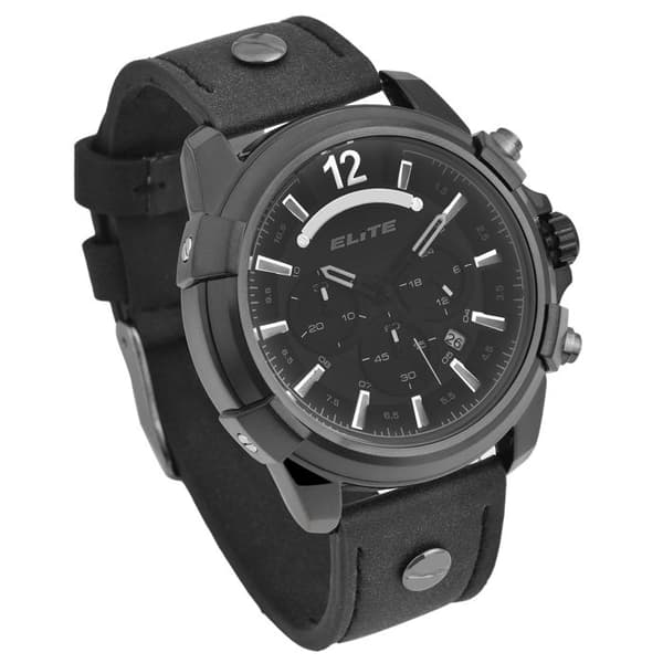 Ur - ELITE - EL0005 - Chronograf - Sort - Kvartsur Svart