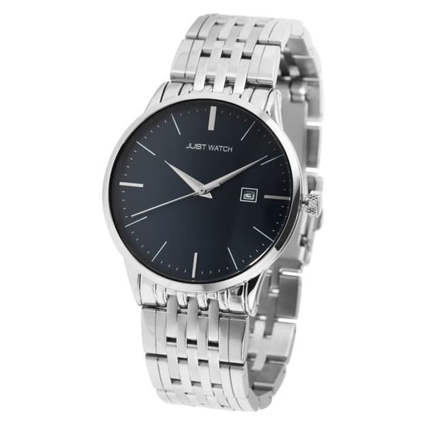 Klocka - Elia - Silverfärgad rostfritt stål - Blå urtavla 41 mm - Miyota 2115 Silver