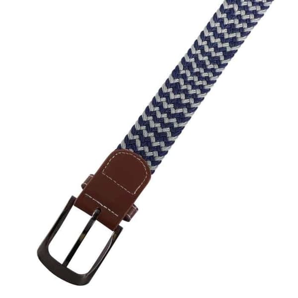 Bälte - XXL 120 cm - Polyester imitationsläder - Bredd 3,2 cm - Unisex grå/svart Grå//Svart 100 cm