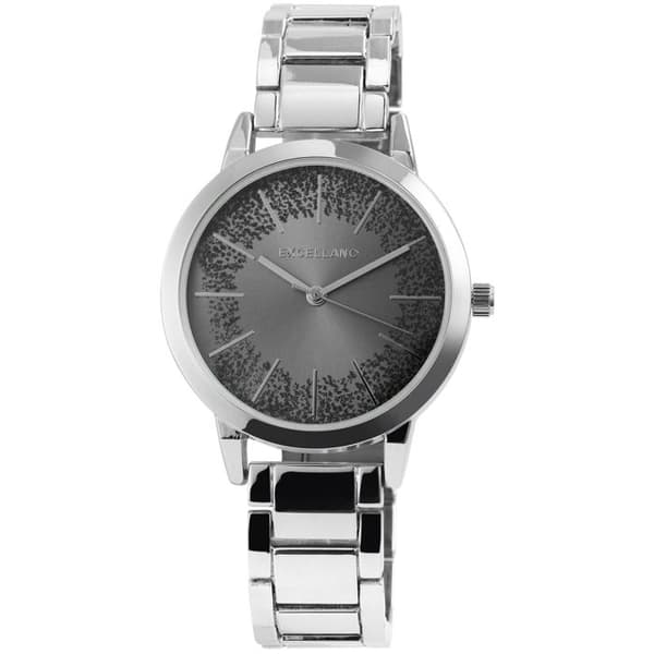 Kello - EXCELLANC - EX0367 - Kotelo 36 mm - Harmaa kellotaulu - Metallihihna 16 mm Silver