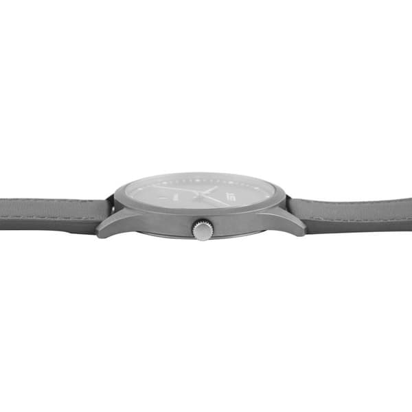 Ur - JUST - Ferrish - Titanhus 44 mm - Antracit skive - Grå læderrem Titanium case (grå), grå armband, a