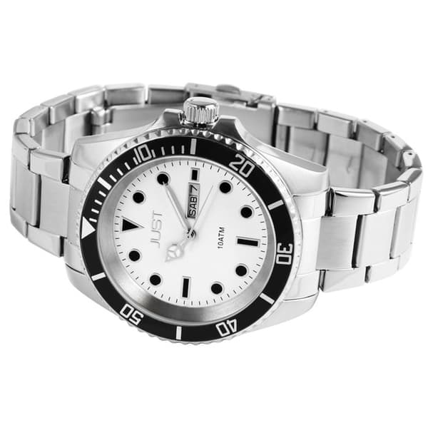 Ur - JUST - Sam - Sølv rustfrit stål - 46 mm - Vandtæthed 10 bar Silver