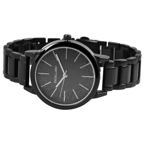 Ur - EXCELLANC - EX0367 - Sort - Kasse 36 mm - Metalrem 16 mm Svart