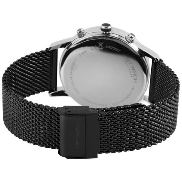 Klocka - Albert - Rostfritt stål 42 mm - Antracit urtavla - Svart mesharmband Silver