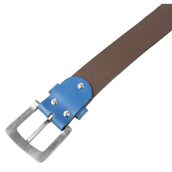 Bälte - LEONARDO VERRELLI - Trend - Äkta läder - Blå - 100 cm (L) Blå 110 cm