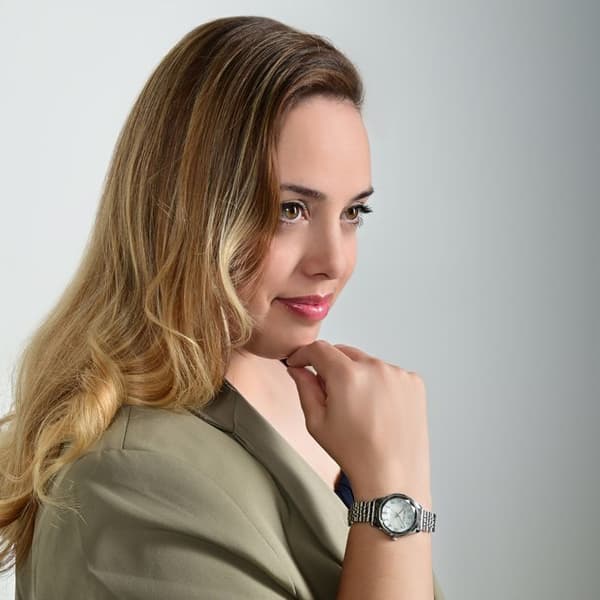 Ur - Valentia - Sølvfarvet rustfrit stål - Perlemorsskive - Quartz Miyota 2035 Silver