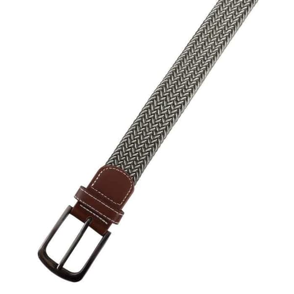 Bälte - Bicolor (brun/vit) - Imiterat läder av polyester - 100 cm - Bredd 3,2 cm Flerfärgad 100 cm