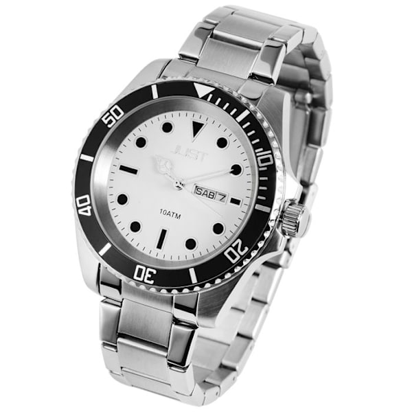 Ur - JUST - Sam - Sølv rustfrit stål - 46 mm - Vandtæthed 10 bar Silver
