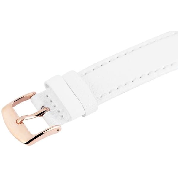 Klocka - JUST - Marley - 39 mm - Roséguld boett - Vit läderarmband Vit