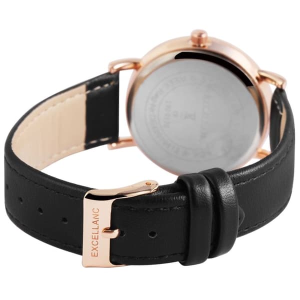 Klocka - EXCELLANC - EX0292 - Kapsel 36 mm - Armband i blått konstläder - Quartzverk PC21 Blå
