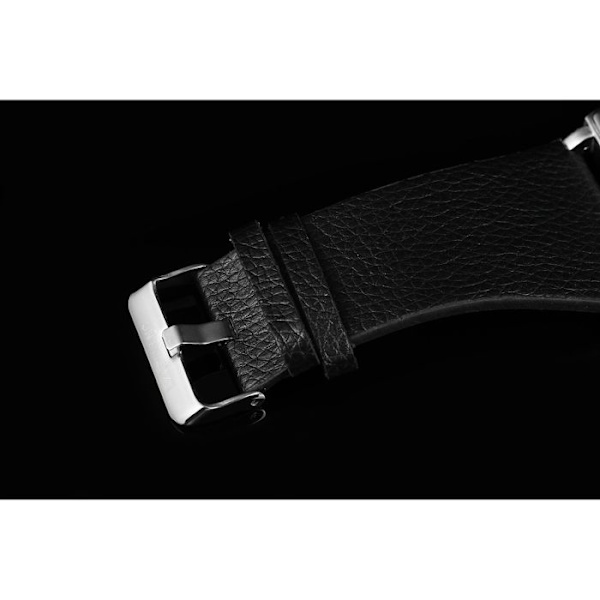 Armbåndsur - EXCELLANC - Excellanc rektangulær - Kasse 44 mm sølv - Skive grå - Rem i sort kunstlæder Silver