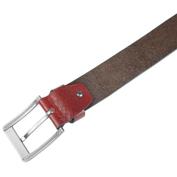 Bälte - LEONARDO VERRELLI - XXL - Röd - Äkta läder - Bredd 3,8 cm Röd 130 cm
