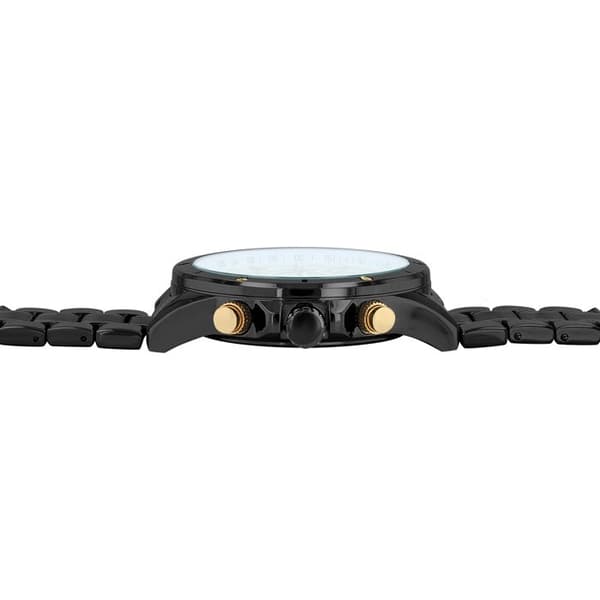 Armbåndsur - Pierrini - 46 mm - Chronograf - Sort rustfrit stålarmbånd Svart