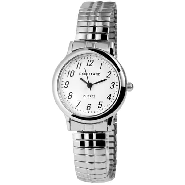 Damklocka - EXCELLANC - Excellanc - 28 mm - Justerbart armband i stål - Vit urtavla Silver