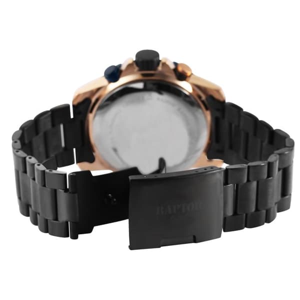Ur - RAPTOR - Kifah - Kronograf - Kasse 47 mm - Armbånd i sort rustfrit stål Svart