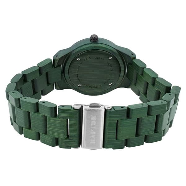 Klocka - RAPTOR - Raina - Grön bambu - Kapsel 38 mm - Quartz Miyota 2035 Grön