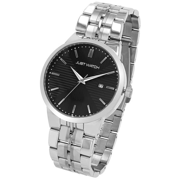 Ur - Camillo - Sølvfarvet rustfrit stål - Sort urskive - Quartz Miyota 2035 Silver
