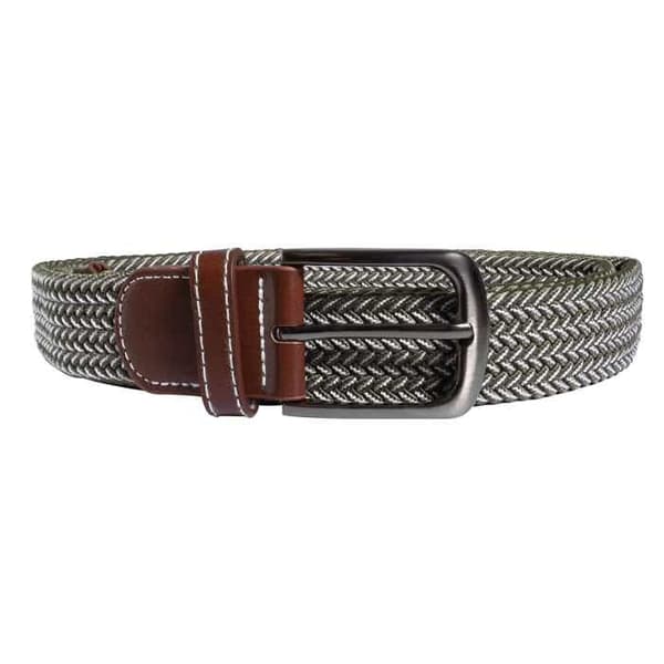 Bälte - Bicolor (brun/vit) - Imiterat läder av polyester - 100 cm - Bredd 3,2 cm Flerfärgad 100 cm