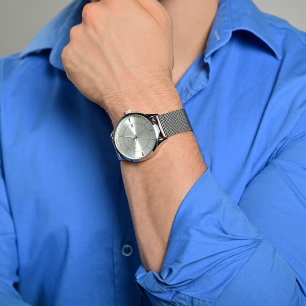 Ur - Phille - Rustfrit stål sølv - Urkasse 42 mm - Milanese mesh rem 20 mm Silver
