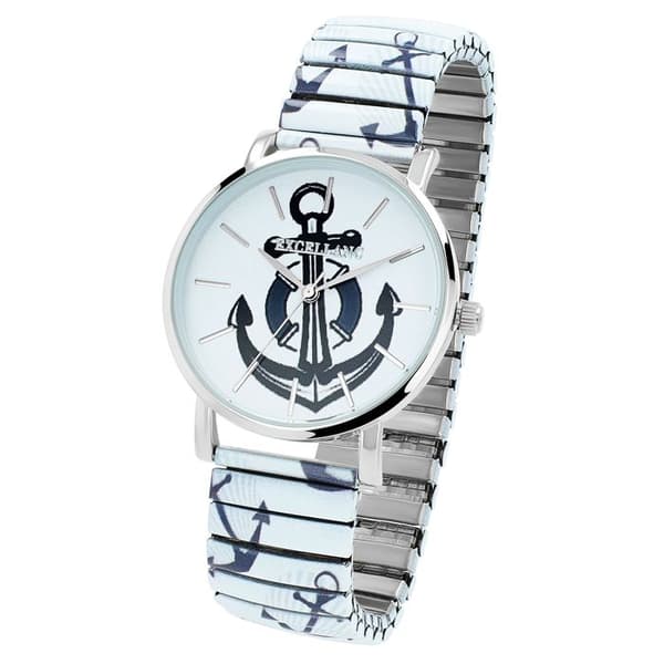 Armbandsur - EXCELLANC - Excellanc - 36 mm - Japanskt kvarts PC21 - Vit/blå elastisk stålarmband Vit