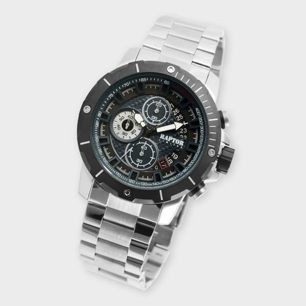 Kello - RAPTOR - Kifah - Kromografi - Kotelo 47 mm - Teräshihna 24 mm Silver