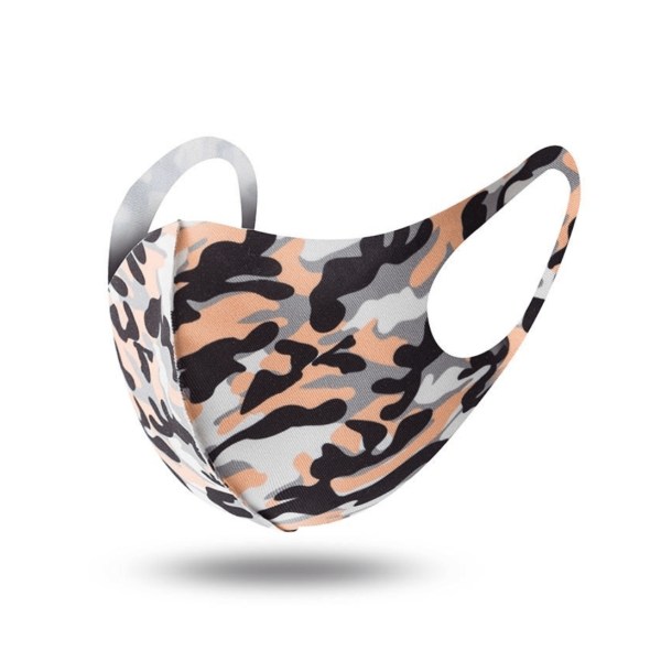 Andningsskydd / Ansiktsmask I Tyg 2-Pack Camouflage Tvättbart Orange Camouflage