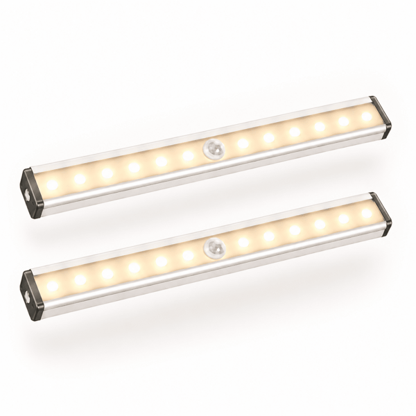 Trådlös LED-lampa med Rörelsesensor 21 cm – Dimbar & Uppladdning Varmvit  4-Pack – Bäst värde