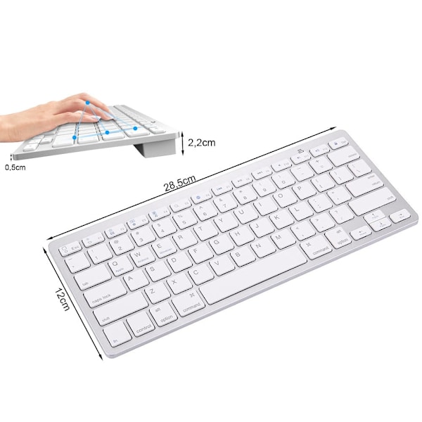 Slimmat Bluetooth-tangentbord – Kompatibelt med iPad, PC & Mac
