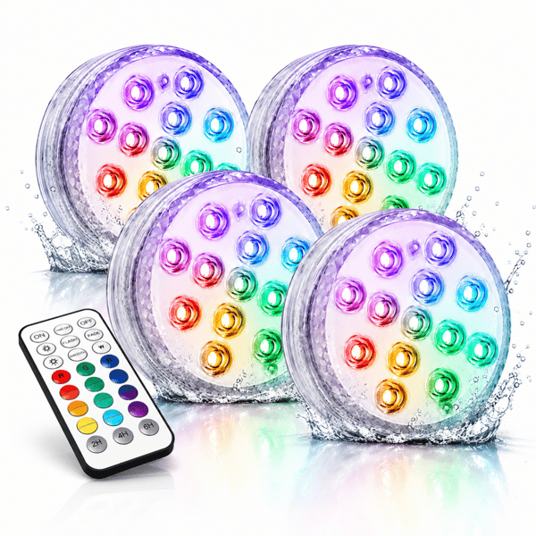 Vattentät LED Poolbelysning med Fjärrkontroll 2-Pack