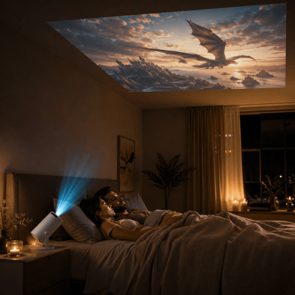 Mini Projektor 4K med Android TV, WiFi 6 & Bluetooth – HY300 Pro